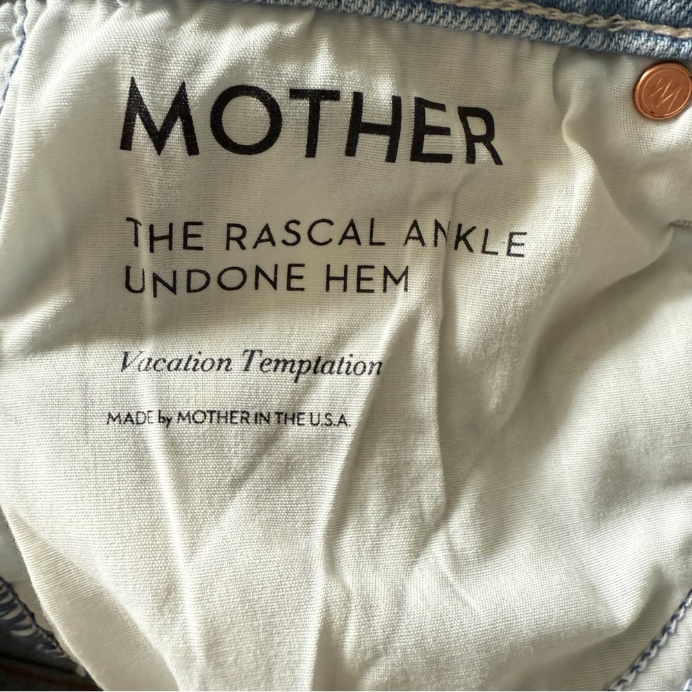 Mother Superior Jeans The Rascal Undone Hem Vacation Temptation sz 24 - Picture 10 of 11
